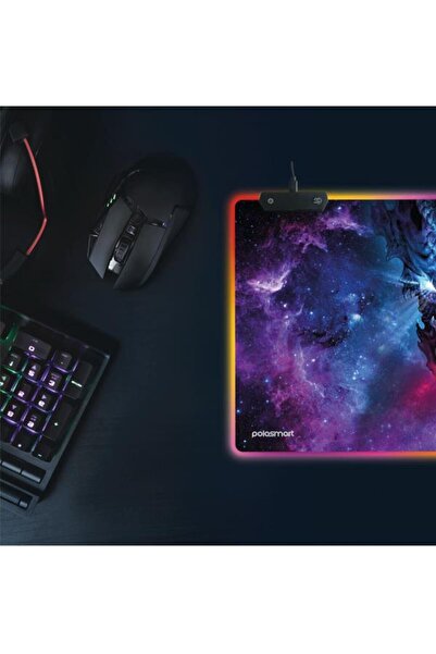 Polosmart PGM26 RGB LED Aydınlatmalı Oyuncu Mouse Pad 11 Işık Modlu Kaydırmaz Kauçuk Taban 35x25 cm