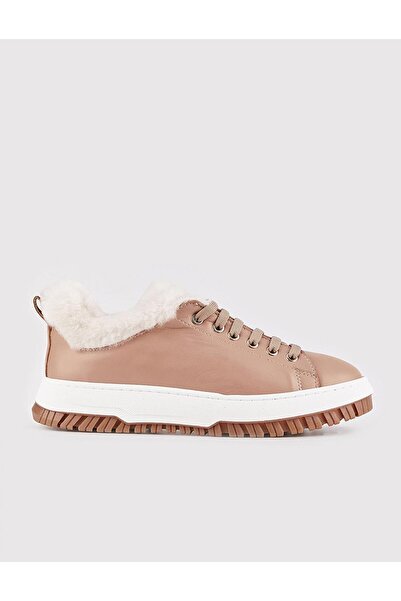 Cabani Hakiki Deri Vizon Kürklü Kadın Günlük Ayakkabı