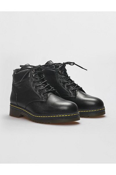 Cabani Genuine Leather Black Lace-up Women's Casual Boots