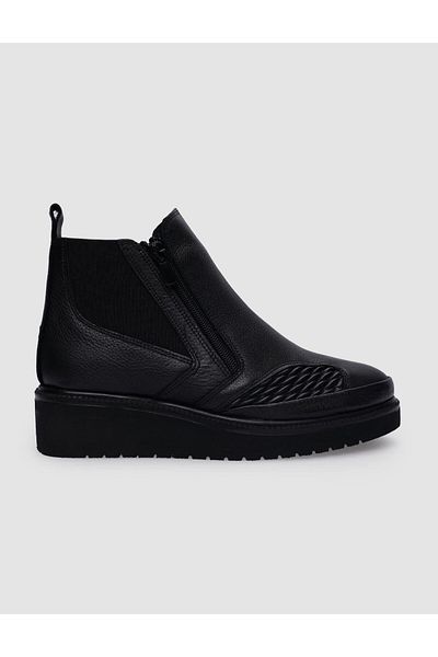 Cabani Black 100% Genuine Leather - Zippered Women's Boots