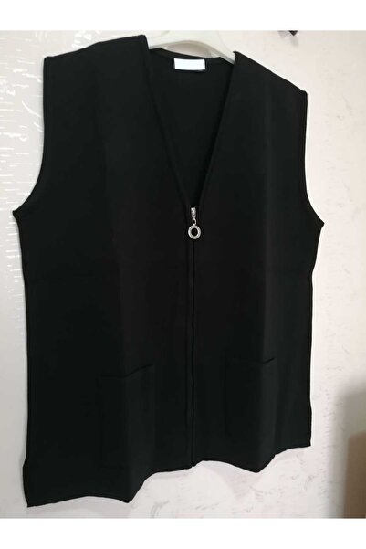 anne moda ankara Premium Quality, Wool Blended Steel Knitted, Solid Color Vest with Zipper