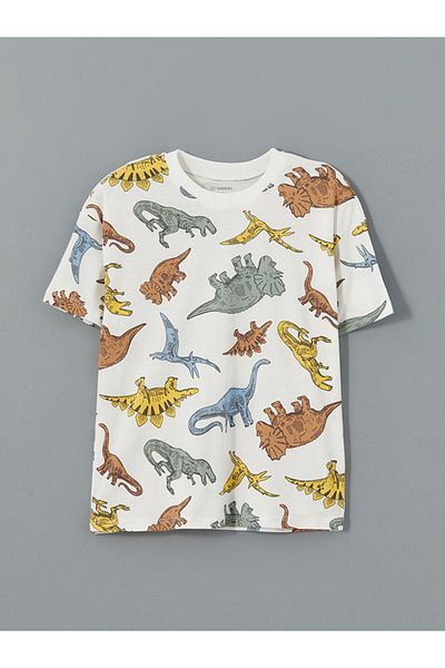 LC Waikiki New Season Dinosaur Printed Boys' T-Shirt and Shorts Set of 2 - S5Cp35Z1