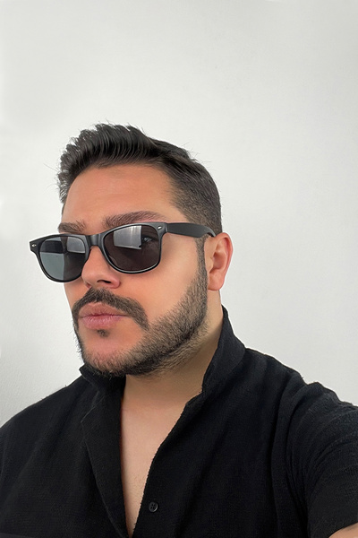 Roger Bacon Matte Black Men's Sunglasses Uv400 Protection