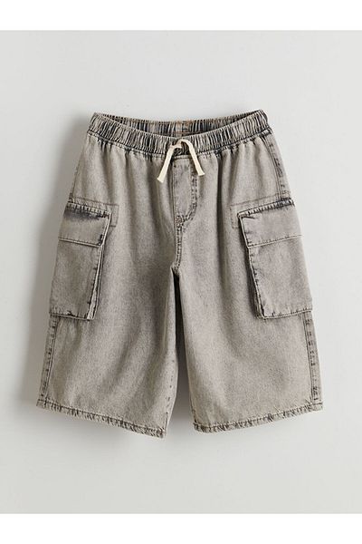 LC Waikiki Lcw Kids Elastic Waist Boys Cargo Jean Shorts