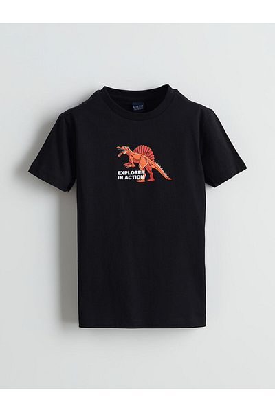 LC Waikiki Crew Neck Dinosaur Printed Boys' T-Shirt