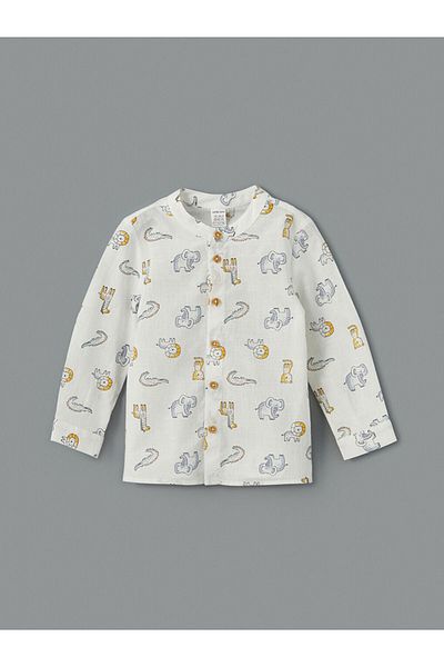 LC Waikiki New Season Hakim Collar Baby Boy Shirt and Pants Set of 2 - S51194Z1