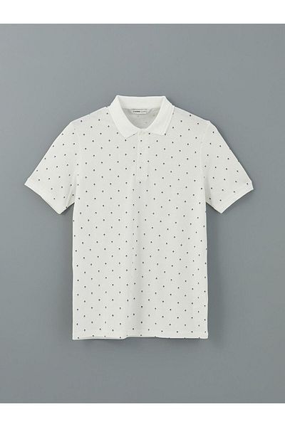 LC Waikiki LCWAIKIKI Klassisches Polo-Kragen-Kurzarm-Piqué-T-Shirt für Herren mit Muster