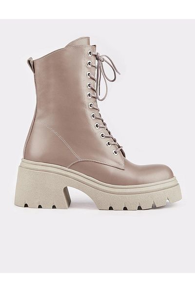 Cabani Genuine Leather Mink Lace-Up Women's Boots