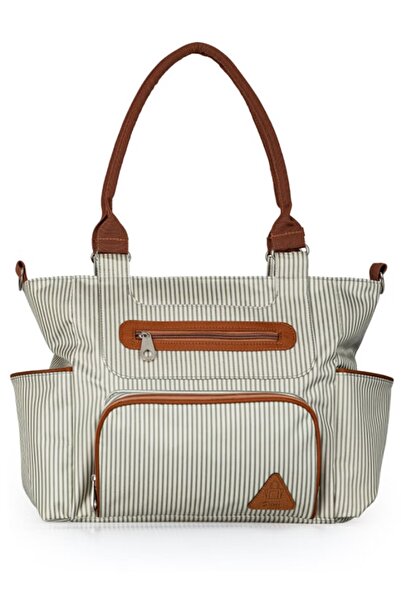 Primo Plus Set Of 6 Diaper Bag With Hooks And Nappy Changing Mat - Ivory White