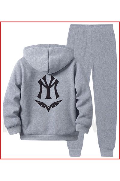 HOFFNUNG FULL ZIP M Y BAT ΝΕΟ ΓΚΡΙ υπερμεγέθη αθλητικά ρούχα