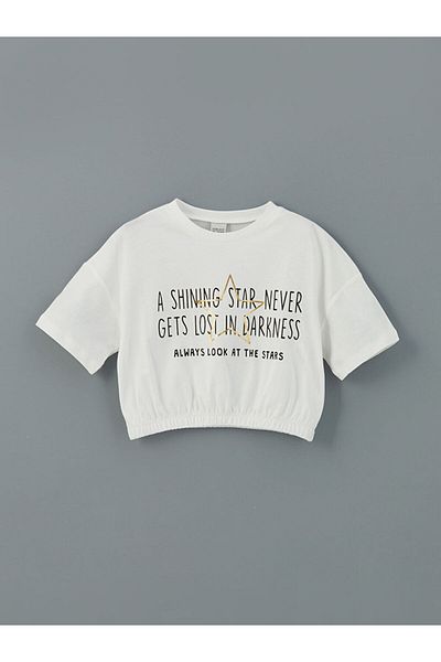 LC Waikiki New Season Crew Neck Girl's Crop T-Shirt - S5Jc99Z4