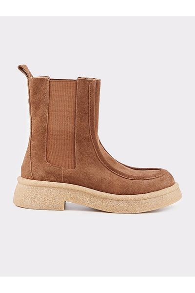 Cabani Suede Genuine Leather Tan Women's Daily Boots