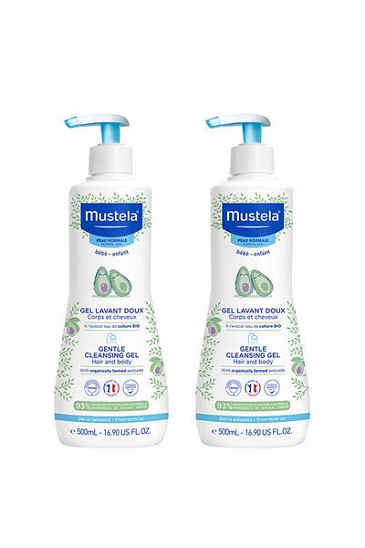 Mustela Pack Of 2 Gentle Baby Cleansing Gel, 500ml