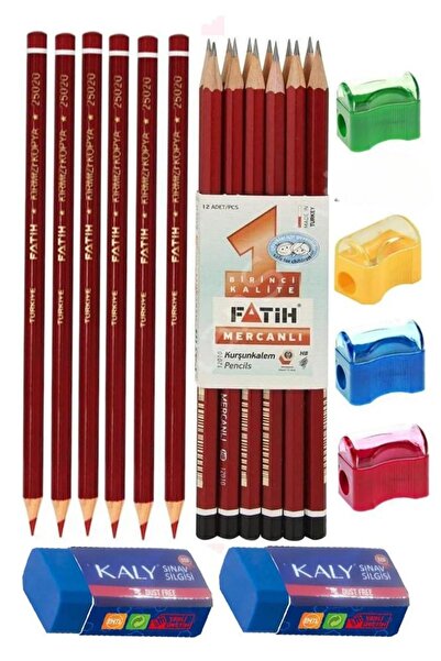 everart Siyah Kurşun Kalem 12 Adet Kırmızı Başlık Kalemi 6 Adet Sınav Silgisi...