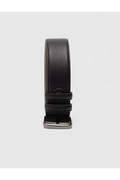 Cabani 100% Genuine Leather Men's Black 4 cm Classic Belt