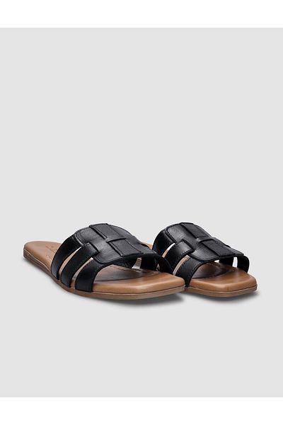 Cabani Papuci negri din piele naturală 100% pentru femei