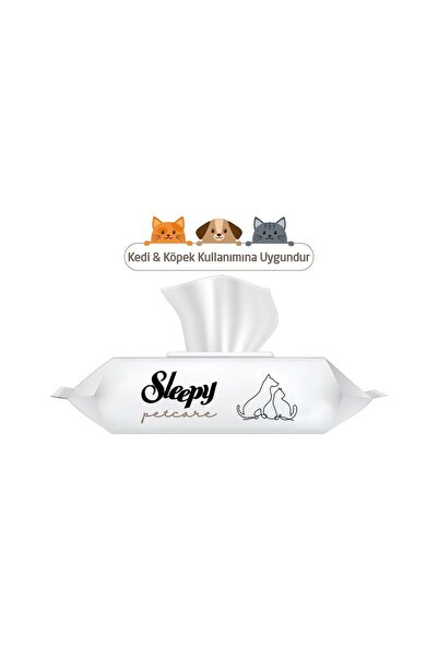 Sleepy PET CARE 60 ADETLİ KEDİ KÖPEK ISLAK HAVLU