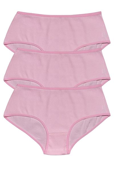 Gizli Butik Chiloți pentru femei cu talie înaltă - Set de 3 bumbac roz