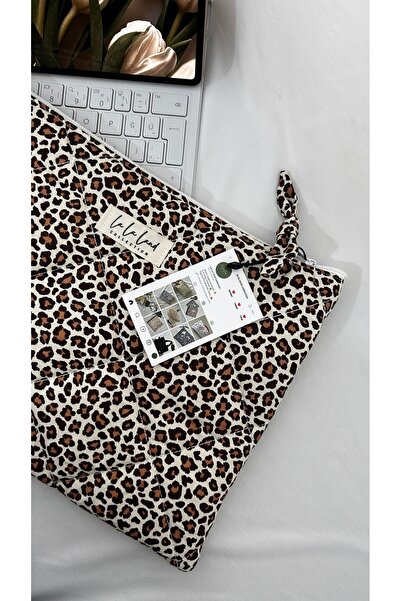 LA LA LAND Leopar desen 11/12 inç uyumlu tablet çantası, ıpad kılıfı