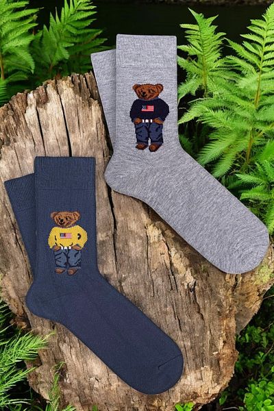Mono Socks Mono-Socks - 2 Pack Teddy Bear Cotton Socks