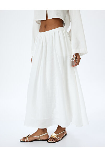 Koton Bélelt zsebes, magas derekú, hosszú kiszélesedő szoknya