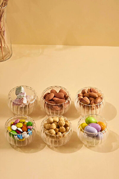 Woodcept Set of 6 50 ml Double Walled Coffee Side Mini Turkish Delight Bowl, Dragee, Sugar Bowl, Sauce Bowl, Jam Bowl