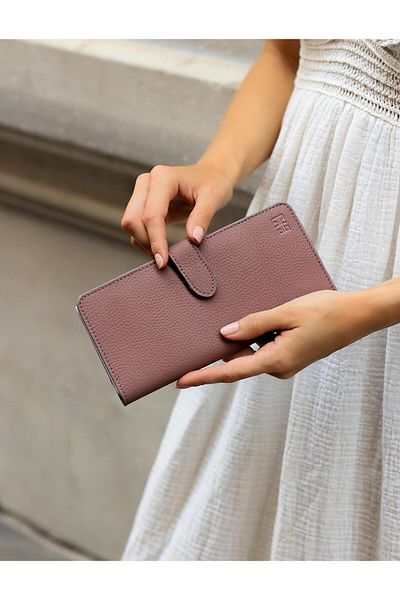 Cabani Genuine Leather Pink Women's Wallet