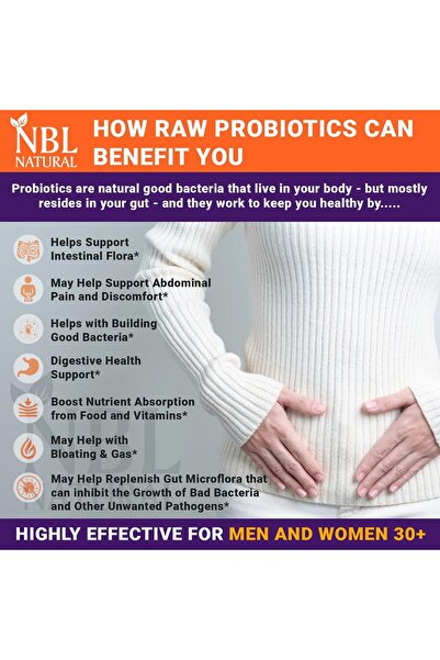 NBL Natural Probiotics for Women 50 Billion CFU 15 Probiotics, 30 Capsules