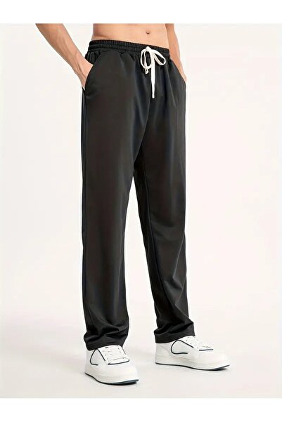 CAONNES Pantaloni de trening negri, largi, mărime mare - Material confortabil...