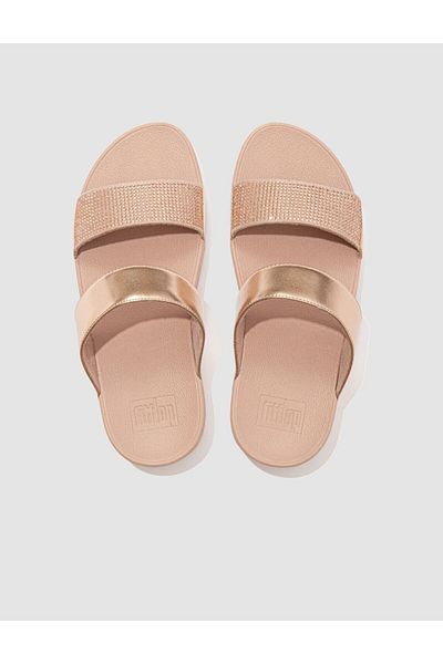 Fitflop Papuci de damă Lulu Ec4 Rose Gold - Impodobiți cu cristale