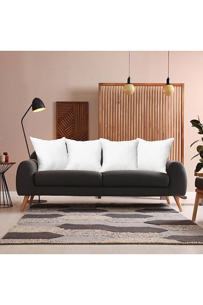 Belsina Home Βαμβακερό Classical 45x45 Πυκνό υφασμάτινο φερμουάρ 63 σύρμα, λευκό κάλυμμα μαξιλαριού