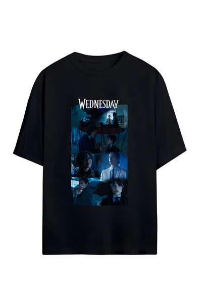 MAGORS WEDNESDAY -ADDAMS-TYLER TASARIMLI YÜKSEK BASKI KALİTELİ UNISEX YENİ SEZON OVERSIZE PAMUKLU  T-SHIRT