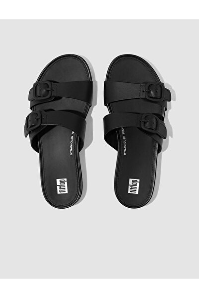 Fitflop Gracie Fv1 Double Buckle Black Women's Slippers
