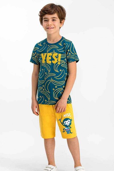 ROLY POLY Boy's Capri Suit Half Sleeve Yes!Embroidered Monkey Patterned Single Jersey Rpoly16361