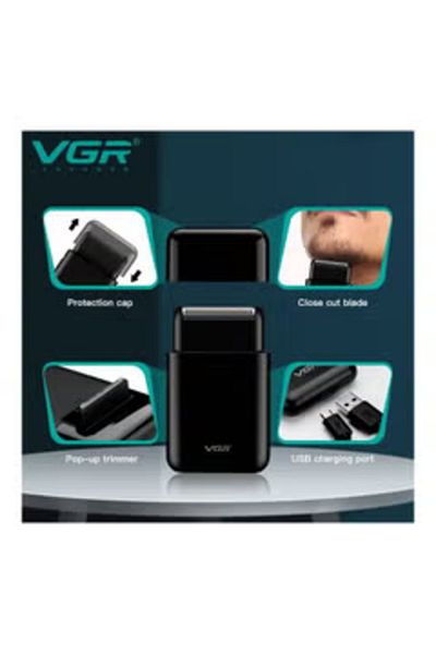 Primo Plus V-390 Single Foil Cordless Electric Travel Mini Manufacturer Shaver For Man Black