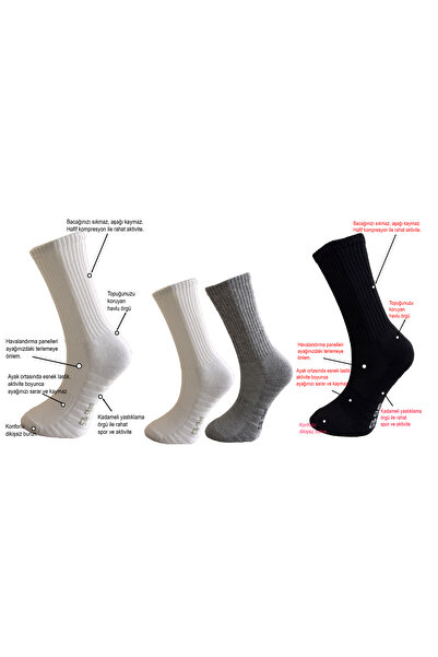 Silk Step مجموعة Fit Line مكونة من 4 جوارب رياضية باللون الأبيض والأسود والرم...
