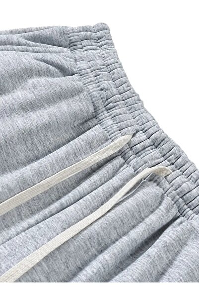 CAONNES Erkek Gri Düz Paça Baggy Büyük Beden Kalıp Rahat Giyim Eşofman Altı Spor Giyim Pantolon hgjg4