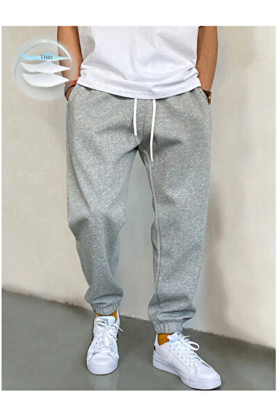 CAONNES Pantaloni de sport pentru bărbați, gri de mărime mare - țesătură conf...