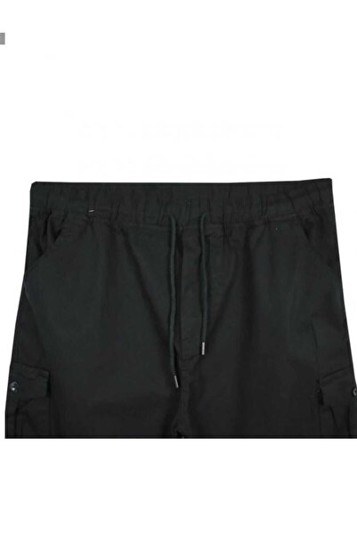 AKTEZ-EL Plus Size Black Jogger Pants - Lycra with Cargo Pockets 1903