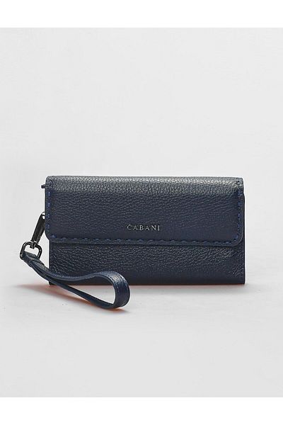 Cabani Genuine Leather Navy Blue Women's Handbag