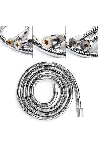 MCreative Home Spiral Braided Shower Hose, Bathroom Shower Hose (1.5 Meters) (Chrome)
