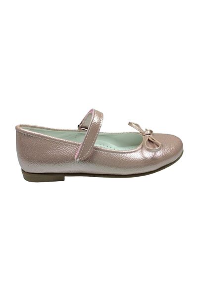 OrtopedikAL 1010 Emt Filet Powder Vk - Shiny Ballet Flats and Mustache Bow Girls' Evening Dress Shoes