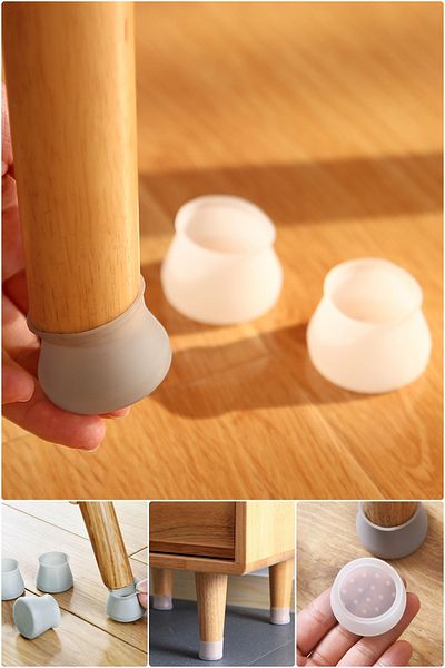 Yenilig Effective Protection Against Floor Scratches 12 Pcs Silicone Table Chair Foot Covers Long-Lasting Solution