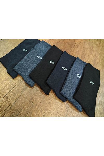 Leement socks Мъжки класически чорапи Four Seasons с ликра и памук, средно дебели, 12 чифта