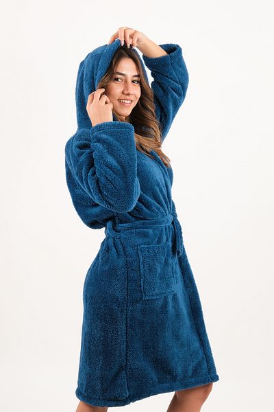 Dotamess Hooded Wellsoft Plush Dressing Gown Home Wear