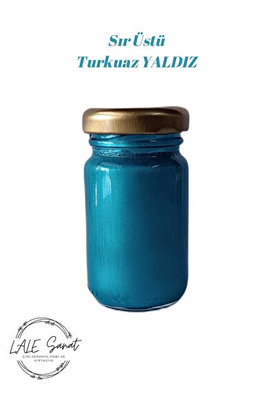 Lale Sanat Sır Üstü TURKUAZ Yaldız Boya 50 gr (ÇİNİ-SERAMİK-CAM-PORSELEN VB.)