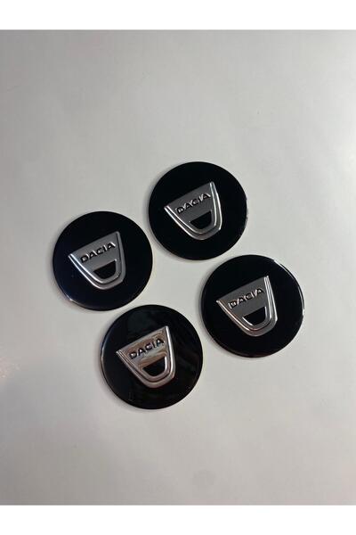 Genel Markalar Dacia Jant Logo Yapıştırma Etiket Amblem Siyah 4 Adet 60mm