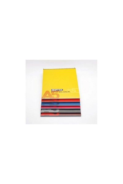 Gıpta 40 Sheets Checked Cardboard Cover Spiral Pro Block Memo Pad A-5