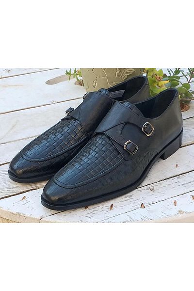 Pierre Cardin Pce1322464 Ανδρικά παπούτσια από γνήσιο δέρμα πλεκτά με διπλή πόρπη με καβάλο