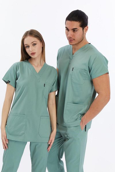 Çatı Medikal Happiness Basic - Costum de uniformă pentru medic și asistentă UNISEX din Lycra, uniformă și costum chirurgical